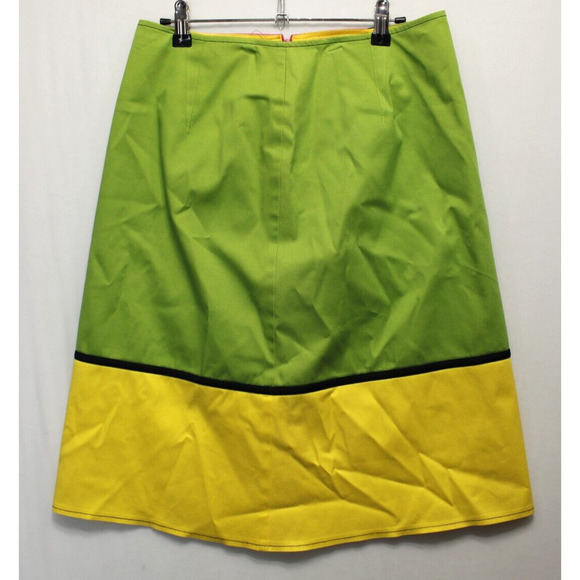 Citrine A Line Skirt Bright Multicolor Block Women 8 Knee Length Maximalist - Picture 1 of 9